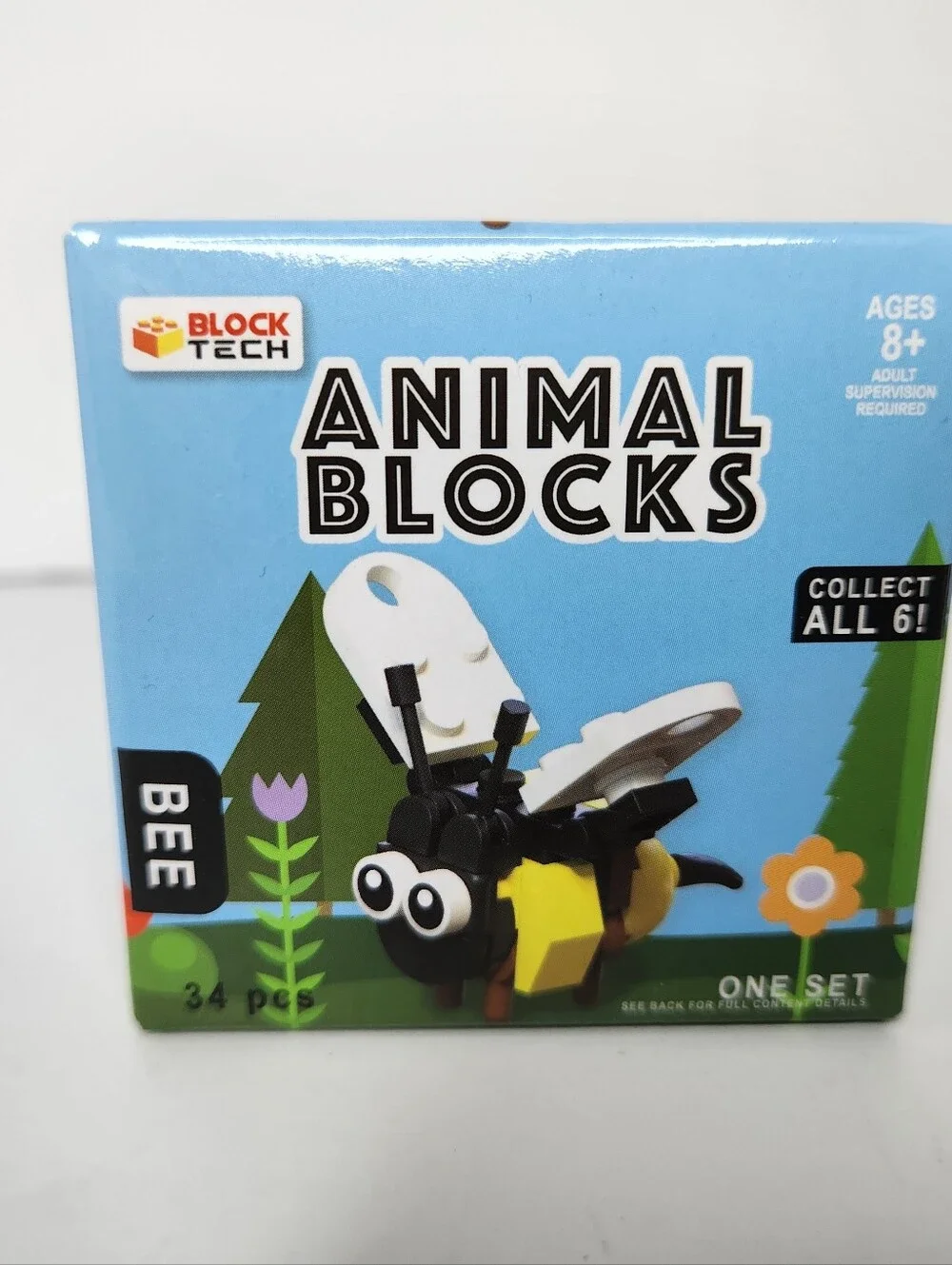 3 Block Tech Animal Blocks Building Sets - Elephant, Bee, Flamingo